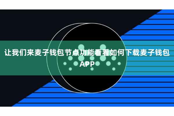 让我们来麦子钱包节点功能看看如何下载麦子钱包APP