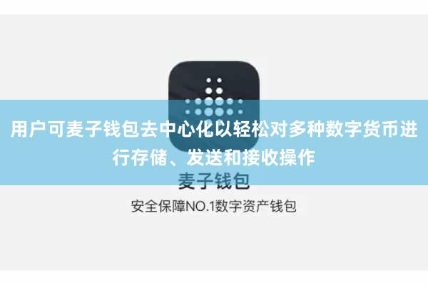 用户可麦子钱包去中心化以轻松对多种数字货币进行存储、发送和接收操作