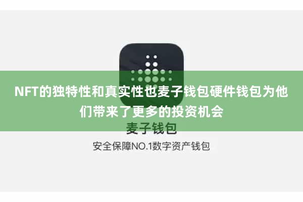 NFT的独特性和真实性也麦子钱包硬件钱包为他们带来了更多的投资机会